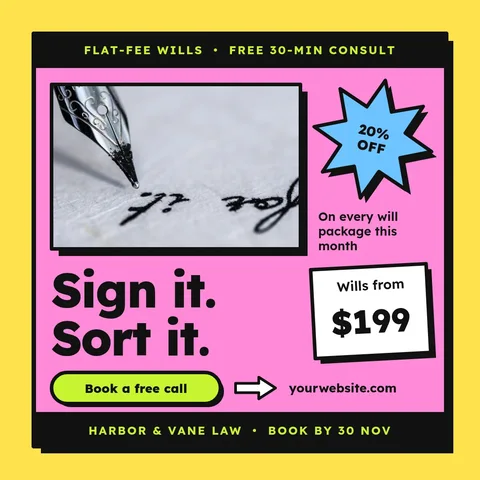 Pen Frame Will Promo – Instagram post template
