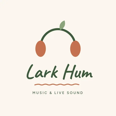 Lark Hum Doodle Headphones Logo – Logo template