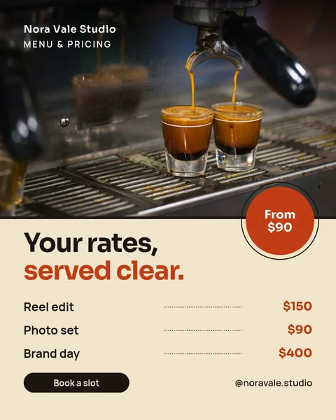 Espresso Rate Card Split – Instagram post template