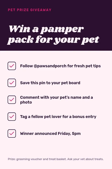 Pet Prize Pin Checklist – Pinterest pin template