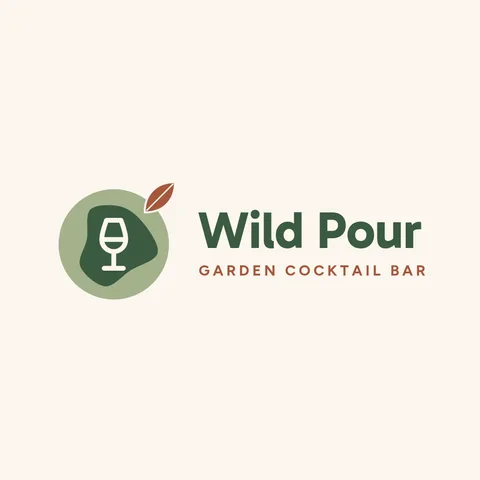 Wild Pour Botanical Lockup – Logo template