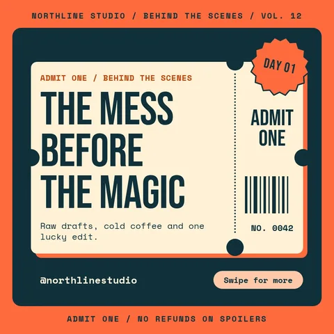 Admit One Studio Stub – Instagram post template