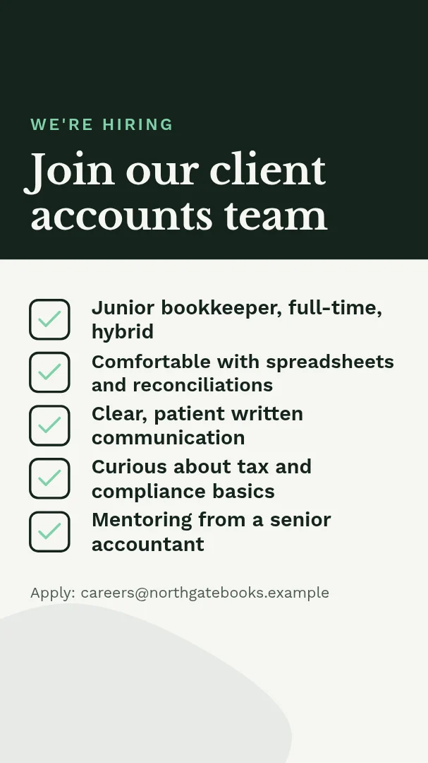 Ledger Hiring Story Checklist – Instagram story template