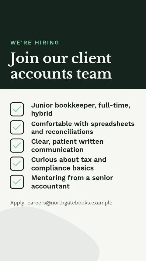 Ledger Hiring Story Checklist – Instagram story template