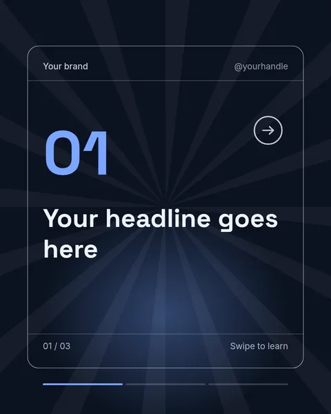 Holo Card – Instagram carousel template, 3 pages