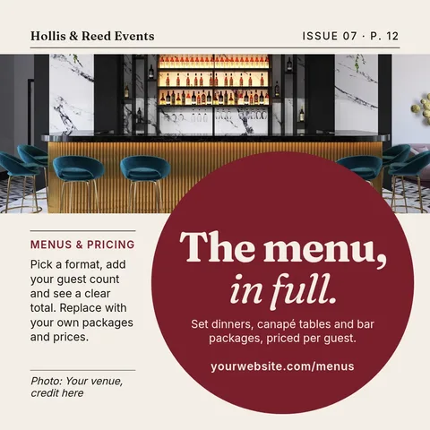 Oxblood Circle Menu Feature – Instagram post template