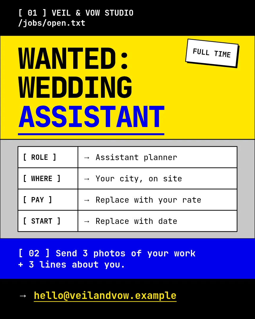 Vow Desk Job Board Bands – Instagram post template