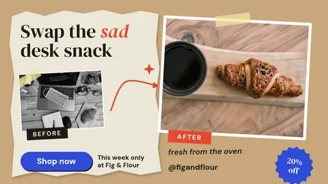 Desk Swap Croissant Break – X post template