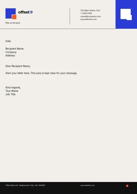 Cobalt Grid Esports Letterhead – Letterhead template