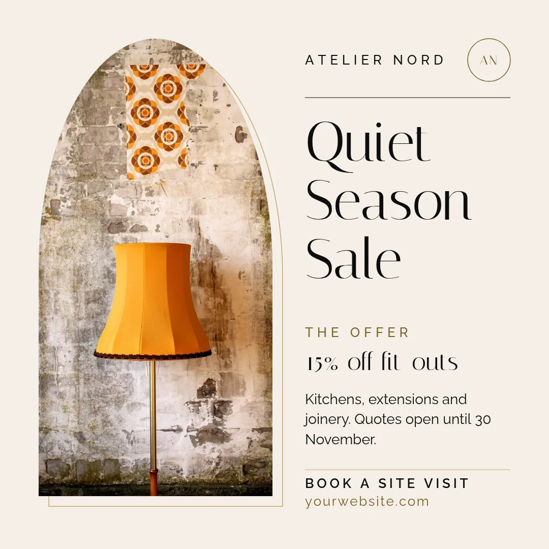 Arch Lamp Quiet Season Sale – Instagram post template
