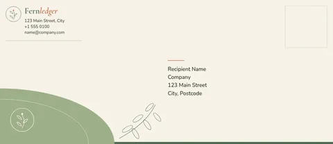 Sage Corner Fern Envelope – Envelope template