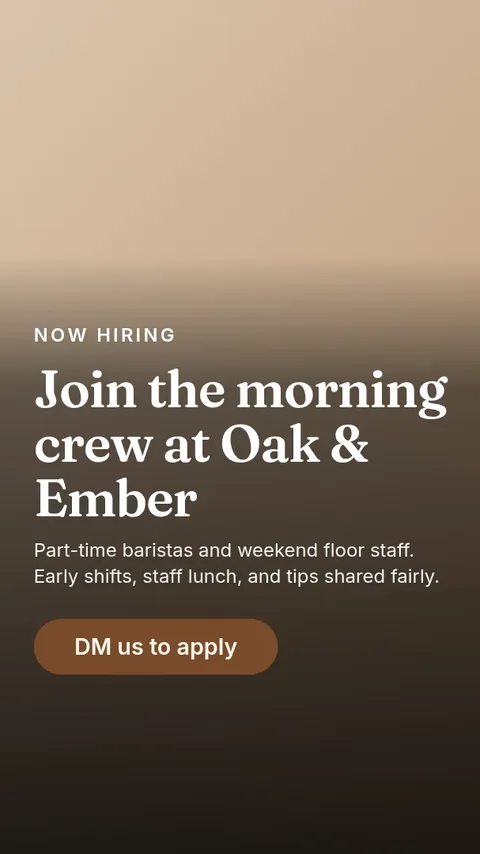 Barista Wanted Story – Instagram story template