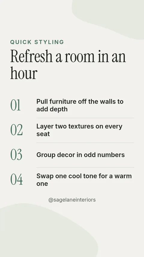Sage Room Refresh Tips – Instagram story template