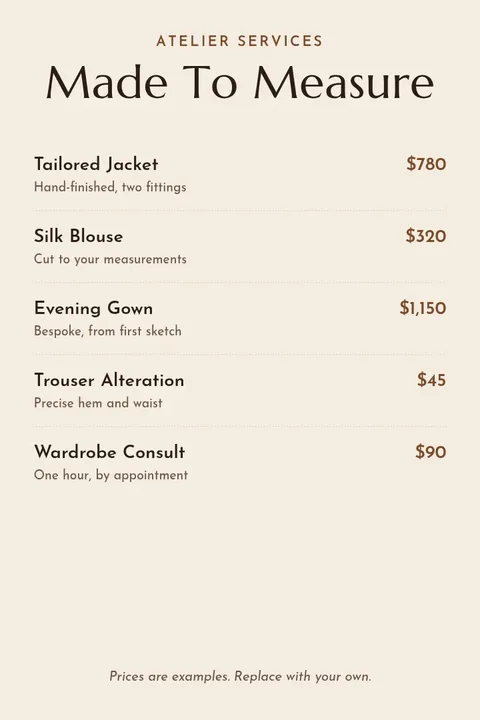 Atelier Price Card – Pinterest pin template