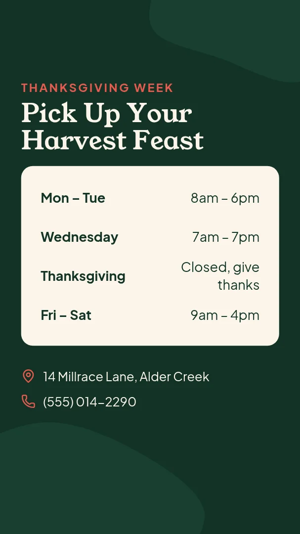 Harvest Thanksgiving Farm Shop – Instagram story template