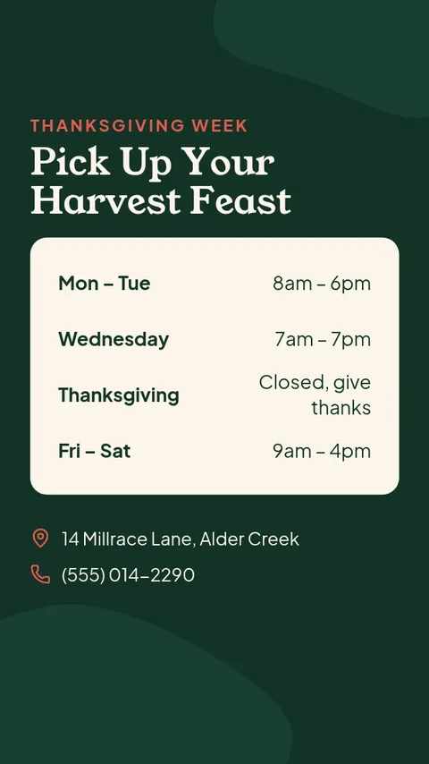 Harvest Thanksgiving Farm Shop – Instagram story template