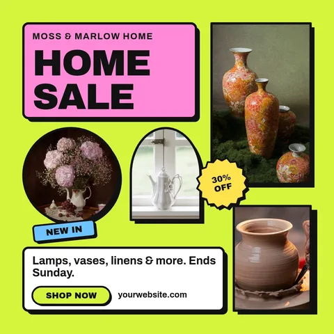Vase Pop Sale Collage – LinkedIn post template