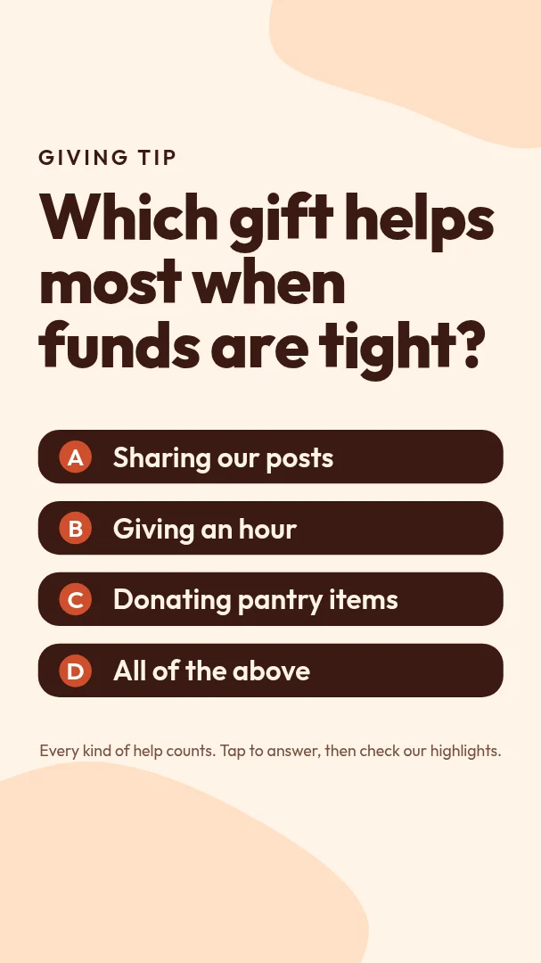 Kind Giving Quiz Story – Instagram story template