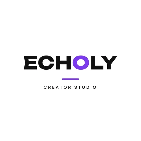 Echoly Violet O Wordmark – Logo template
