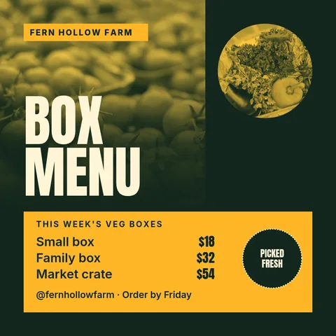 Marigold Crate Duotone Menu – Instagram post template