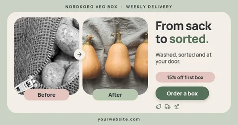 Sack To Sorted Veg Frame – Facebook post template