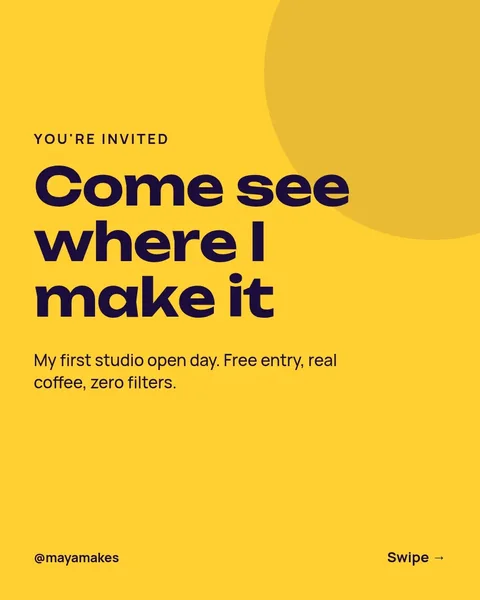 Studio Open Day Carousel – Instagram carousel template, 6 pages