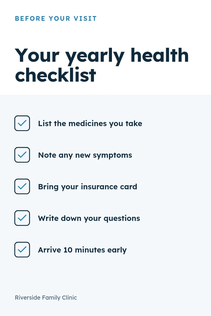 Check-up checklist – Pinterest pin template