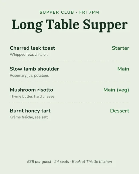 Supper Club Pin – Instagram post template