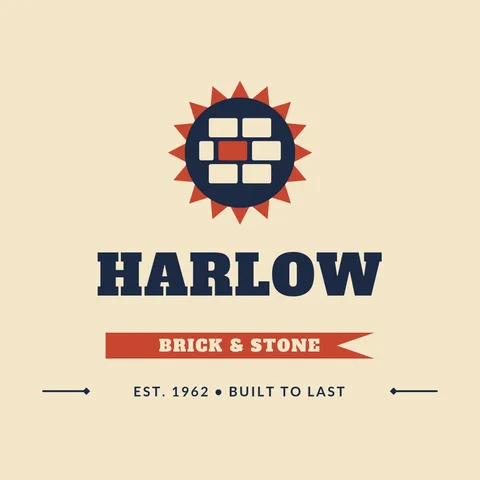 Harlow Brick Seal Lockup – Logo template