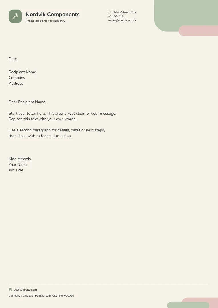 Nordic Corner Sage Letterhead – Letterhead template