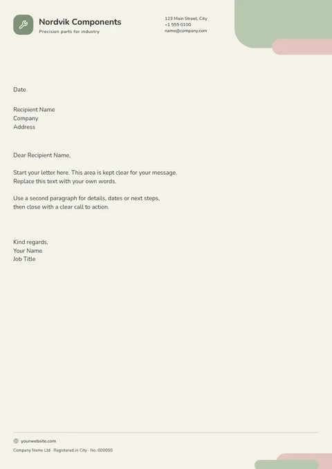 Nordic Corner Sage Letterhead – Letterhead template
