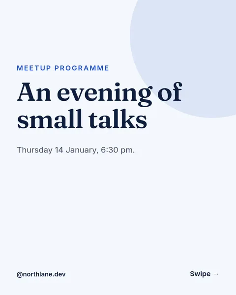 Ink Blue Meetup Programme – Instagram carousel template, 6 pages