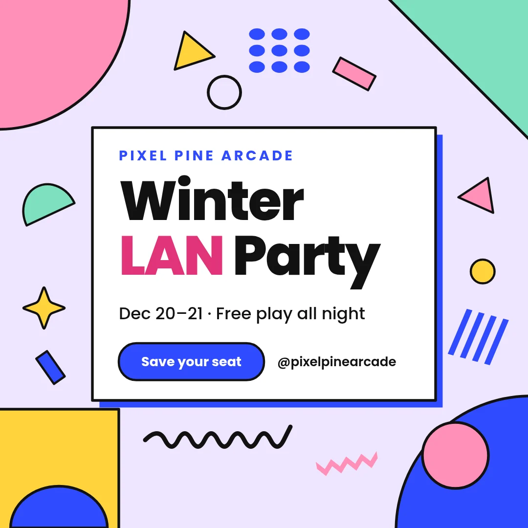 Confetti Tile LAN Party – LinkedIn post template