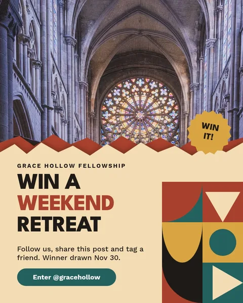 Torn Rose Window Quilt Draw – Instagram post template