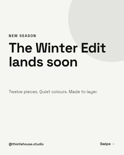 Winter Edit Announcement – Instagram carousel template, 6 pages