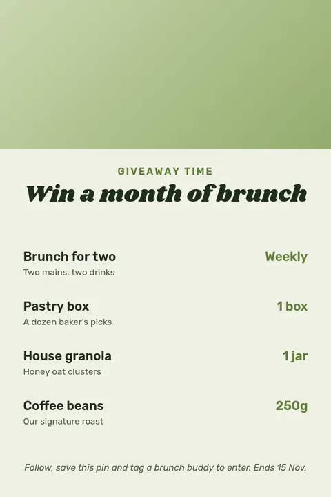 Brunch For Two Giveaway – Pinterest pin template