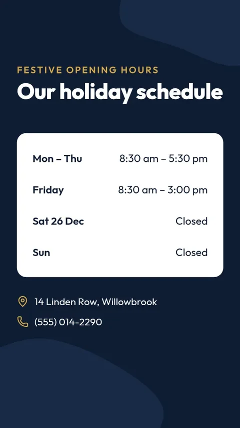 Winter Hours Story – Instagram story template