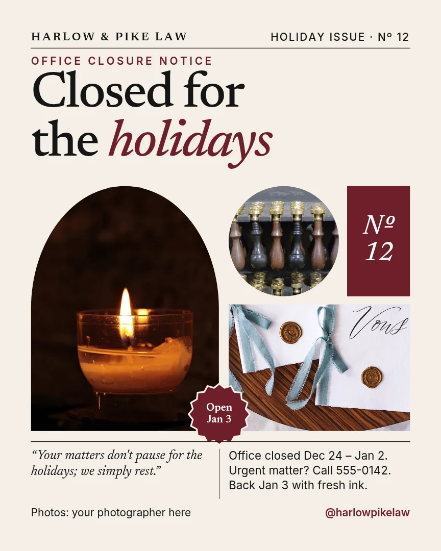 Holiday Notice Arch Collage – Instagram post template