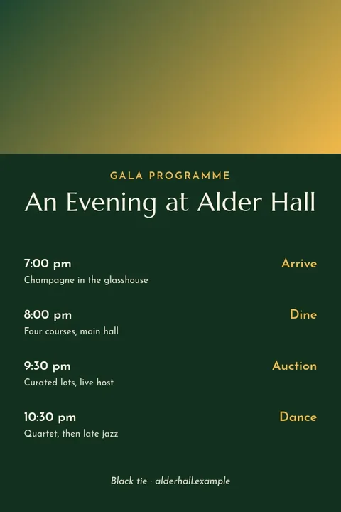 Gala Evening Programme Pin – Pinterest pin template