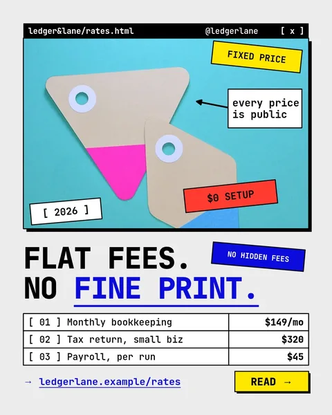 Flat Fee Sticker Window – Instagram post template