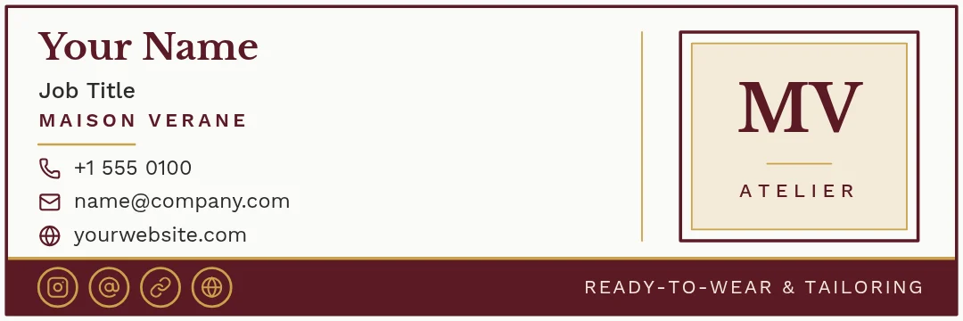 Gallery Caption Fashion Signature – Email signature template