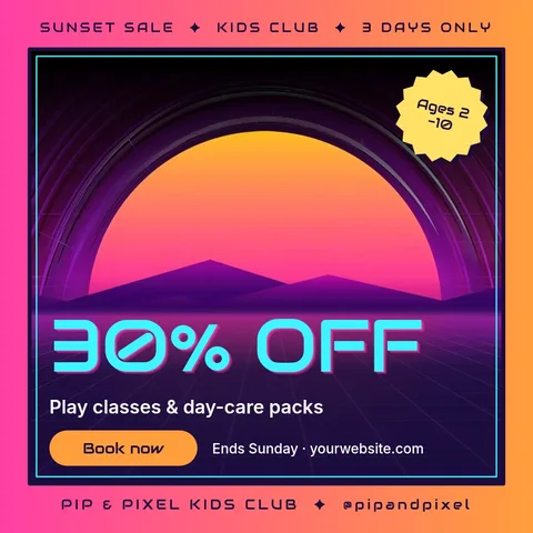 Synth Frame Kids Sale – Instagram post template