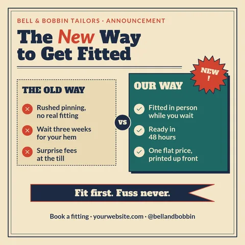 Fitted While You Wait Face-Off – LinkedIn post template