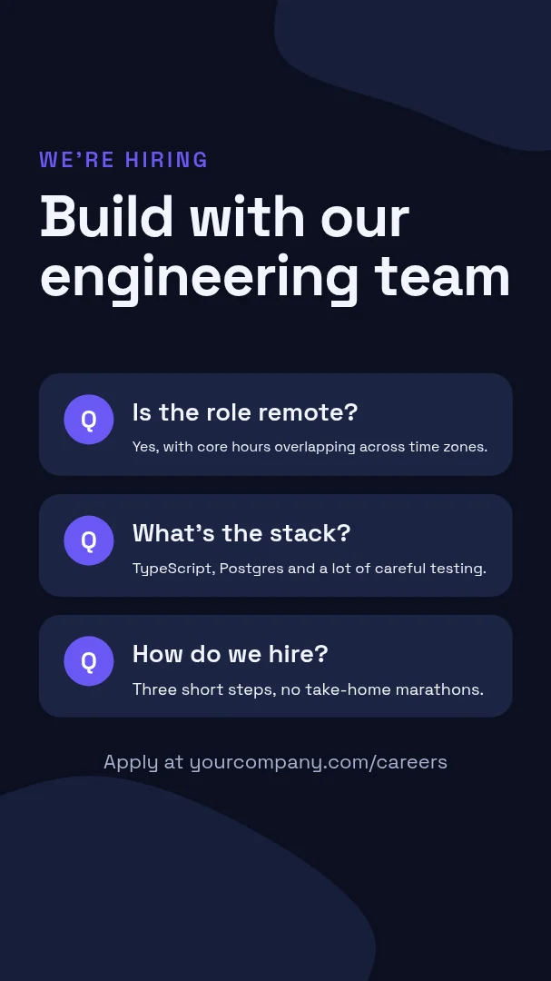 Midnight Engineer Hiring Story – Instagram story template