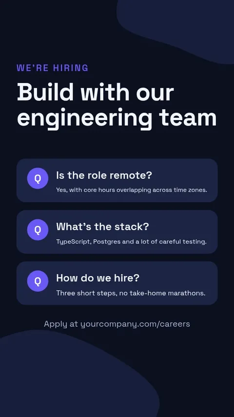 Midnight Engineer Hiring Story – Instagram story template
