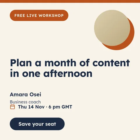 Free workshop – LinkedIn post template