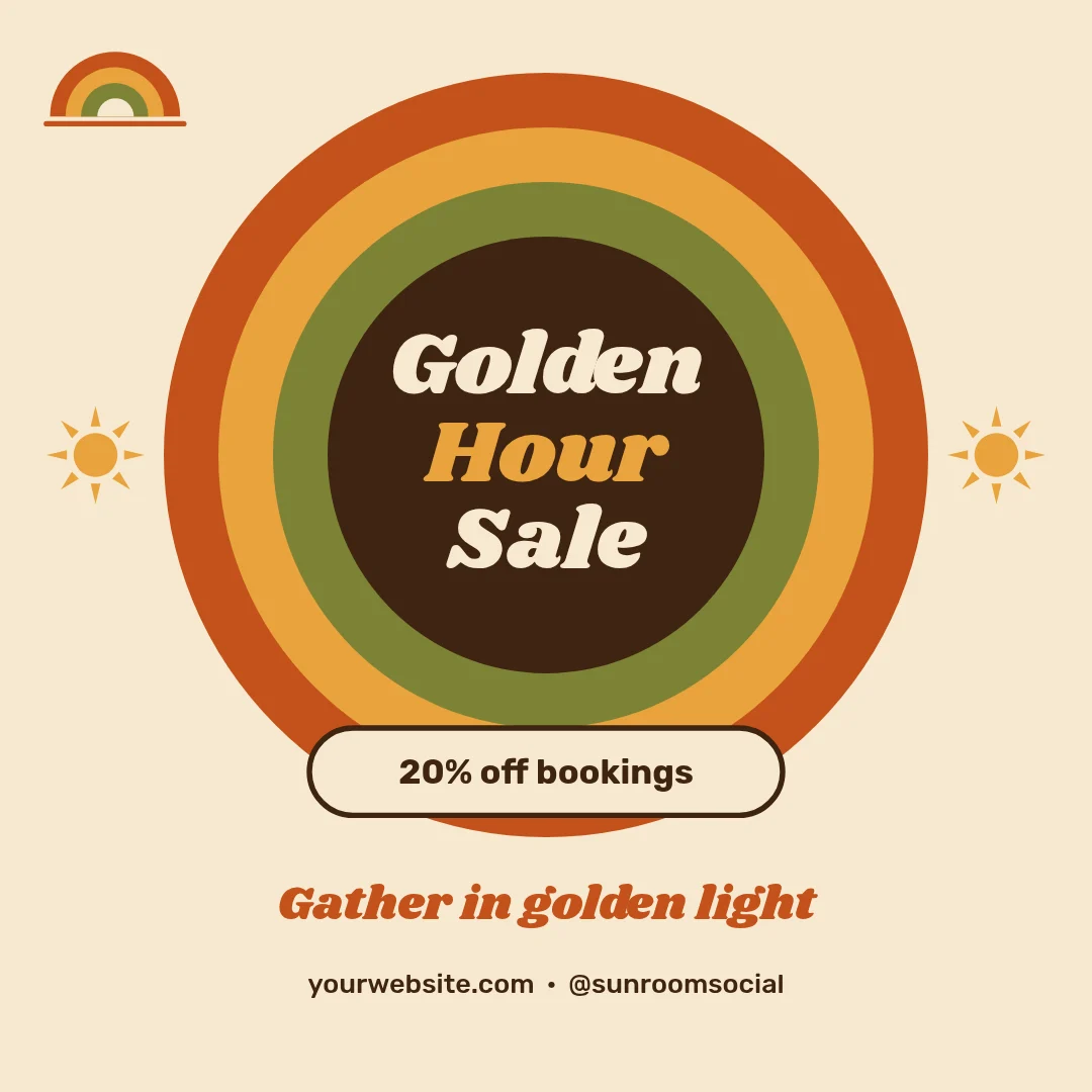 Rainbow Ring Golden Hour Sale – LinkedIn post template