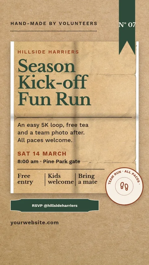 Kraft Sheet Fun Run Stamp – Instagram story template