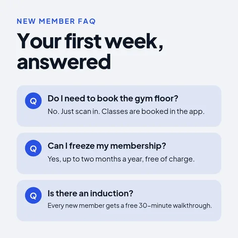 New member FAQ – LinkedIn post template