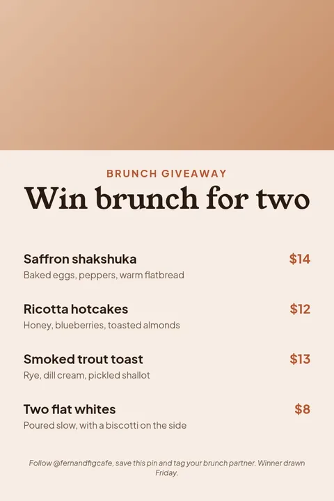 Pinned Brunch Table Giveaway – Pinterest pin template